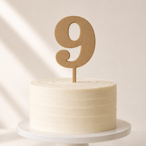 Wood number cake topper